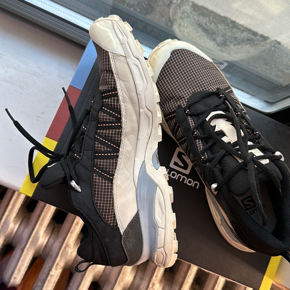 Salomon Black and White Trail Sneakers